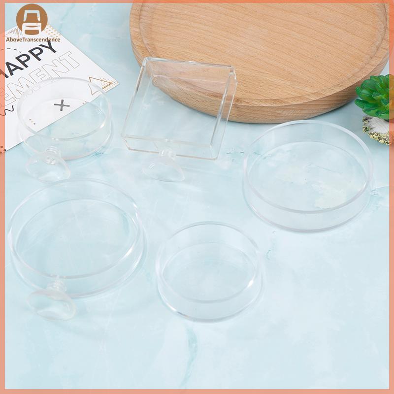 ABOVE Aquarium Feeder อะคริลิคโปร่งใสปลารอบสแควร์จานกุ้งกล่องอาหารปลาและกุ้งอุปกรณ์ให้อาหาร TH
