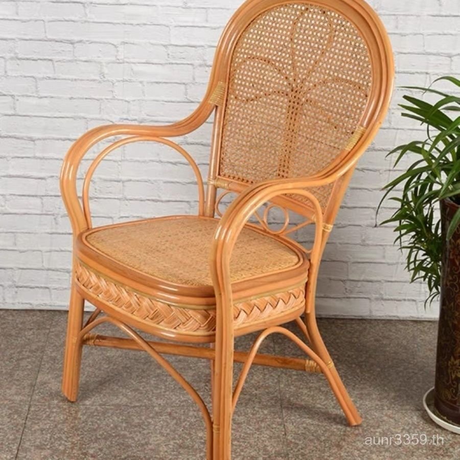 สํานักงานที่ทําด้วยมือบ้านระเบียงกลับเก้าอี้เก้าอี้เก้าอี้พักผ่อนจริงหวายผู้สูงอายุเดี่ยวทอเก้าอี้หว