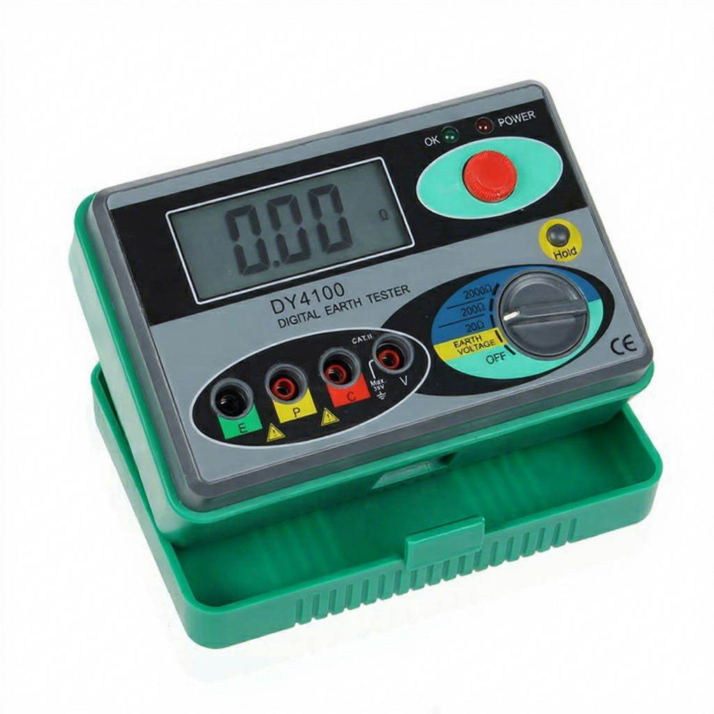 DY4100 ฉนวนกันความร้อน Digital Earth Ground Resistance Ohm Tester Earth Resistance Tester