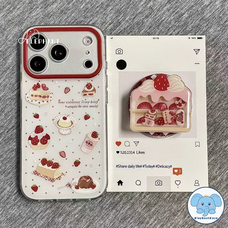 เคสไอโฟน13 17เคสIMDดวงตาเทวดาลายสตรอเบอร์รี่ขนม ม้า2026 สำหรับ IPhone 15 17 13 Air 16 12 11 14 Pro Max 15 14 16 Plus