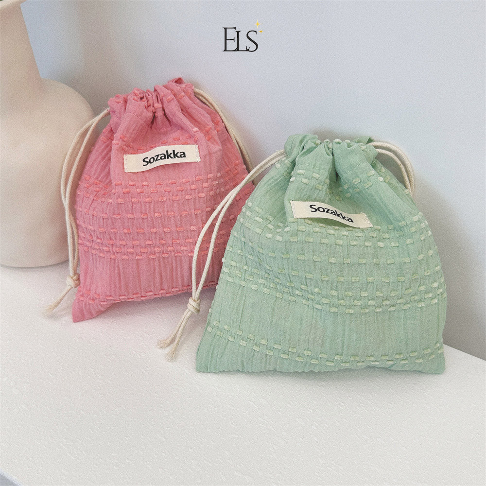 ELSA Cosmetic Pouch Drawstring make up Aesthetic / กระเป๋าแต่งหน้าเชือกรูดแบบกําหนดเอง 43222