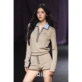 IRIS BOUTIQUE 26ss IRIS.2 IT34079 Angle Setเซ็ตแฟชั่นดีไซน์เรียบแต่มีลูกเล่น เสื้อแขนยาวคอปก กางเกงขาสั้นเข้าชุด ทรงสวย