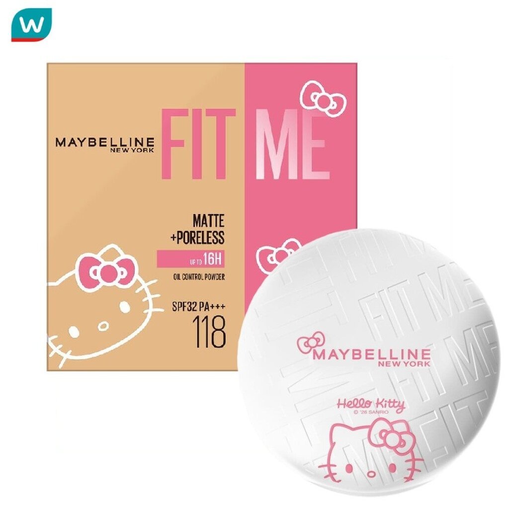 Maybelline เมย์เบลลีน ฟิต มี แมท + พอร์เลส เฮลโล คิตตี้ คอลเลกชัน 6ก. 118