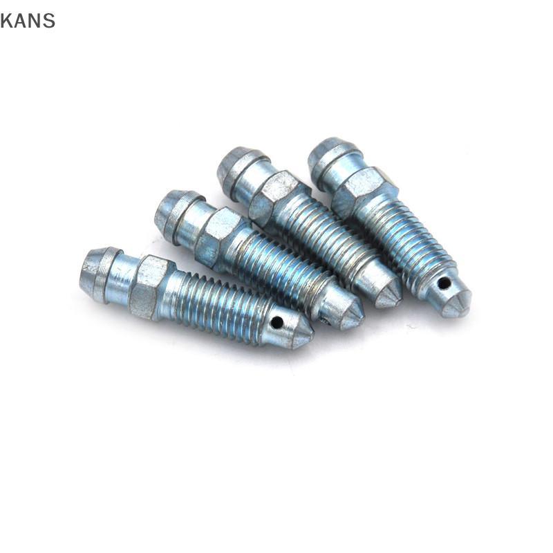 Kans 4pcs M7 x 1.0 มม.รถจักรยานยนต์จักรยานเบรค Caliper เหล็ก Bleed สกรูหัวนม vn