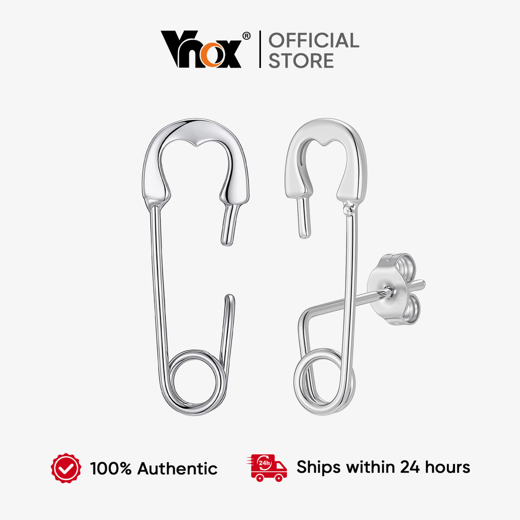 Vnox Pin ต่างหูแฟชั่นสำหรับทั้งผู้ชายและผู้หญิง ออกแบบตามสไตล์ฮิปฮอป เป็นของขวัญเครื่องประดับที่สวยงาม