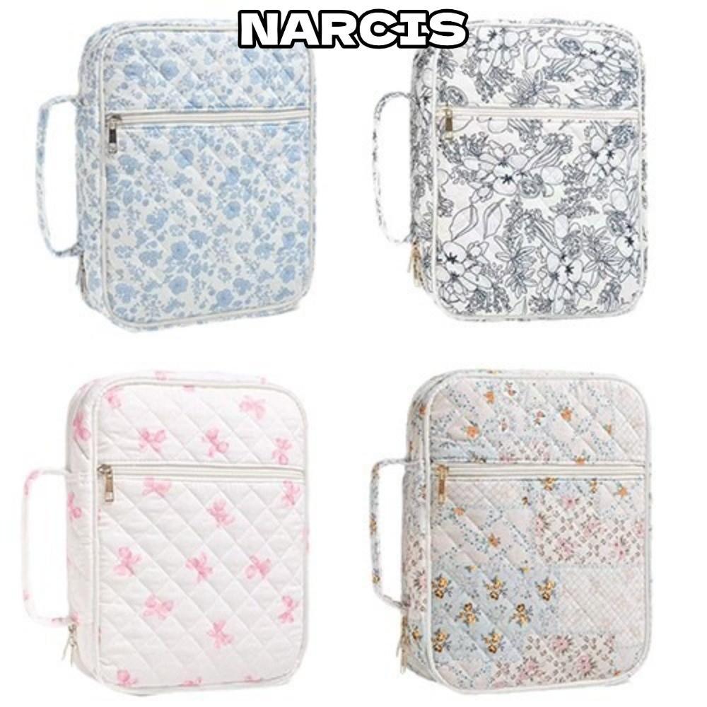 NARCIS Bible Cover ,กระเป๋าซิป Handle Bible Cover Bag, การออกแบบดอกไม้ Bible Journaling Kit Church