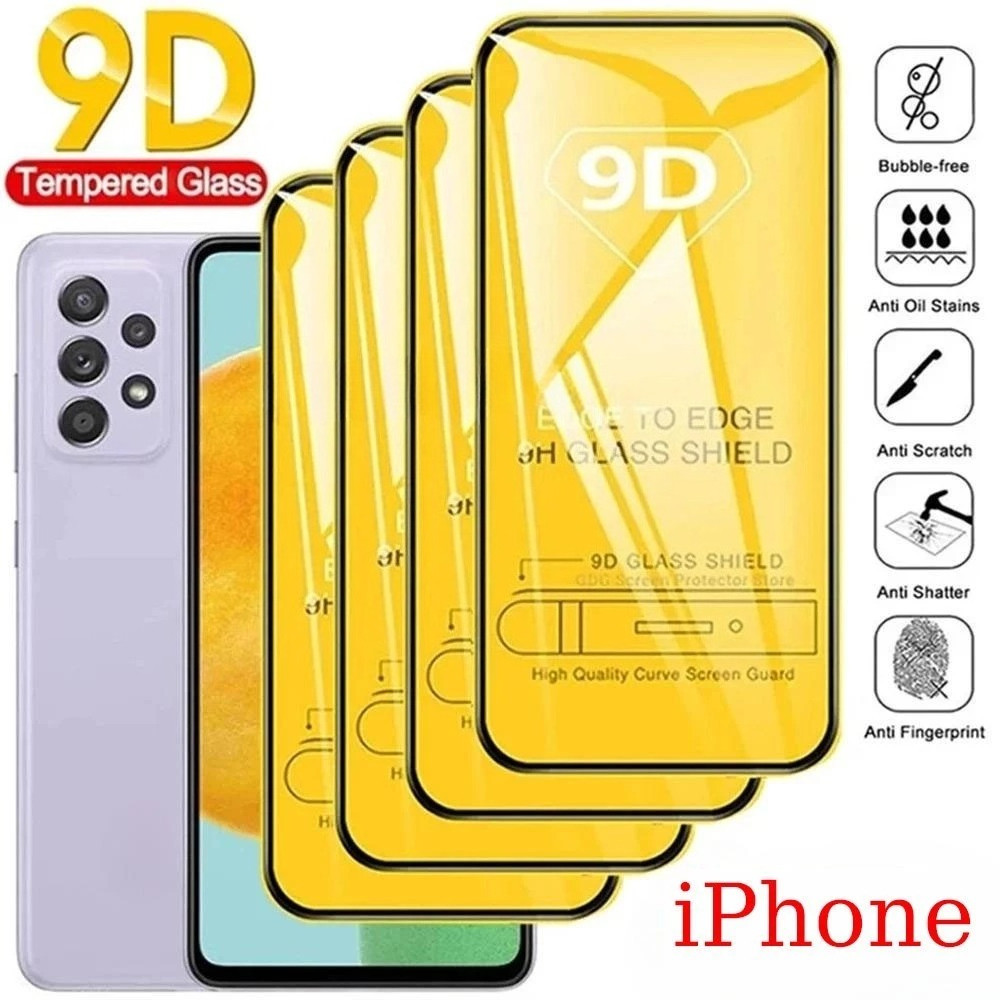 3 pcs กระจกนิรภัย กระจกหน้าจอ 9D สำหรับผู้ใช้ iPhone 11 12 13 14 15 16 17 Pro Max Air XS XR 7 8 9 15 16 Plus 12 13 mini