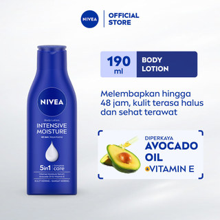 NIVEA Body Lotion Intensive Moisture 190ml - Hand body lotion mositurizer 48 jam body care kulit kering kasar bersisik pecah-pecah memperbaiki skin barrier pelembab melembutkan badan - Vitamin E, Grapeseed oil, Avocado oil, Hydra IQ