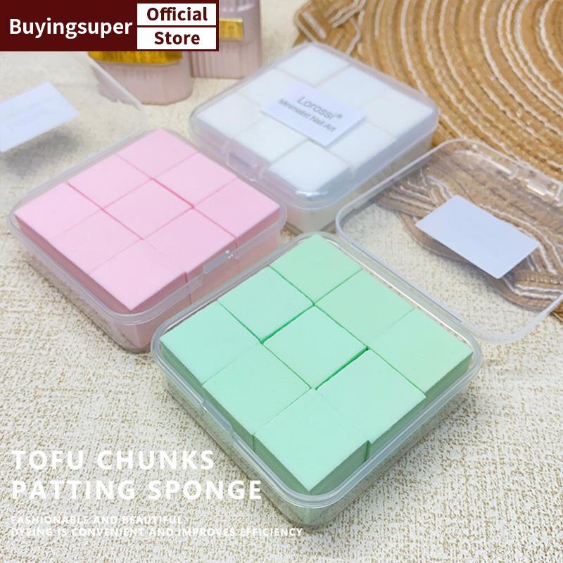 JOE 2 ซม./0.79in Soft Nail Art ฟองน้ํา 9 ชิ้น/กล่องเล็บ Stamper Gradient Effect ภาพวาดเจล Halo ย้อมเ