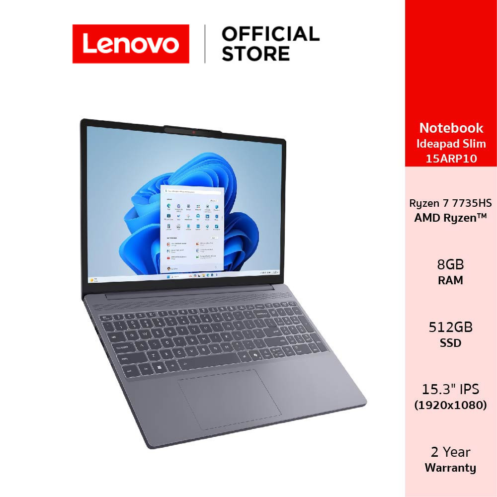 Lenovo Ideapad Slim 3 15ARP10(83K7009GTA)Notebook Ryzen 7 7735HS 16GB SSD 512GB 15.3" IPS