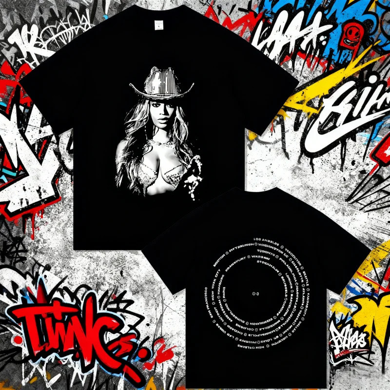 เสื้อยืดแฟชั่น Beyonce Renaissance World Tour อัลบั้มคอนเสิร์ตเพลง เสื้อยืดพิมพ์ลายสำหรับผู้ชายและผู