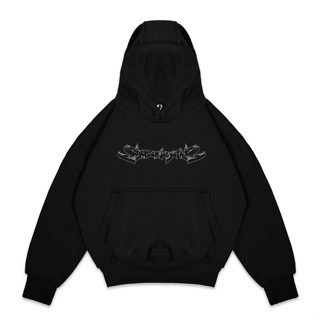 Seeking - เสื้อฮู้ด Boxy ขนาดใหญ่ 400/420 Gsm Og Skg สีดํา