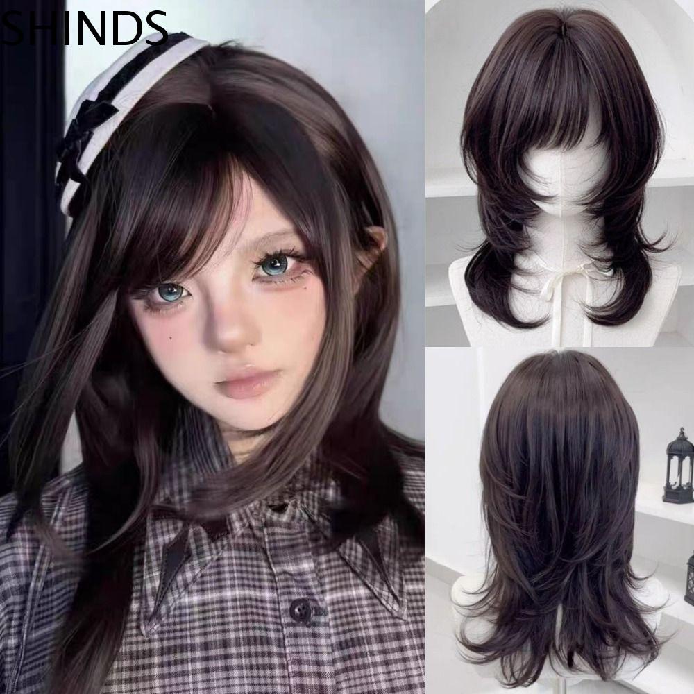 วิกผม SHINDS แมงะกะพรุน สังเคราะห์ธรรมชาติ ทรงWolf Cut สำหรับคอสเพลย์และฮาโลวีน