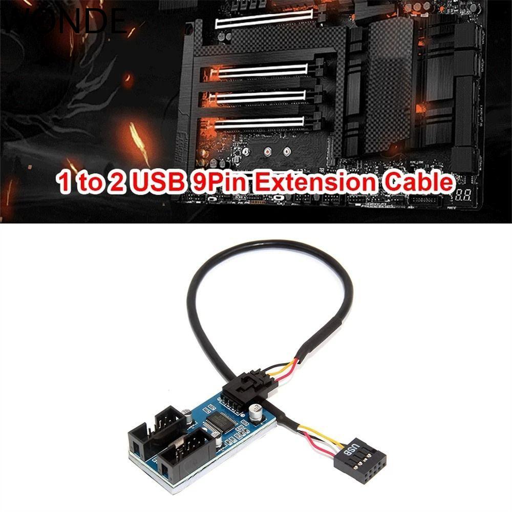 WONDE USB 9 Pin Header Header Extension เมนบอร์ด USB ชิ้นส่วนคอมพิวเตอร์ 9 Pin หญิง Extender HUB Con