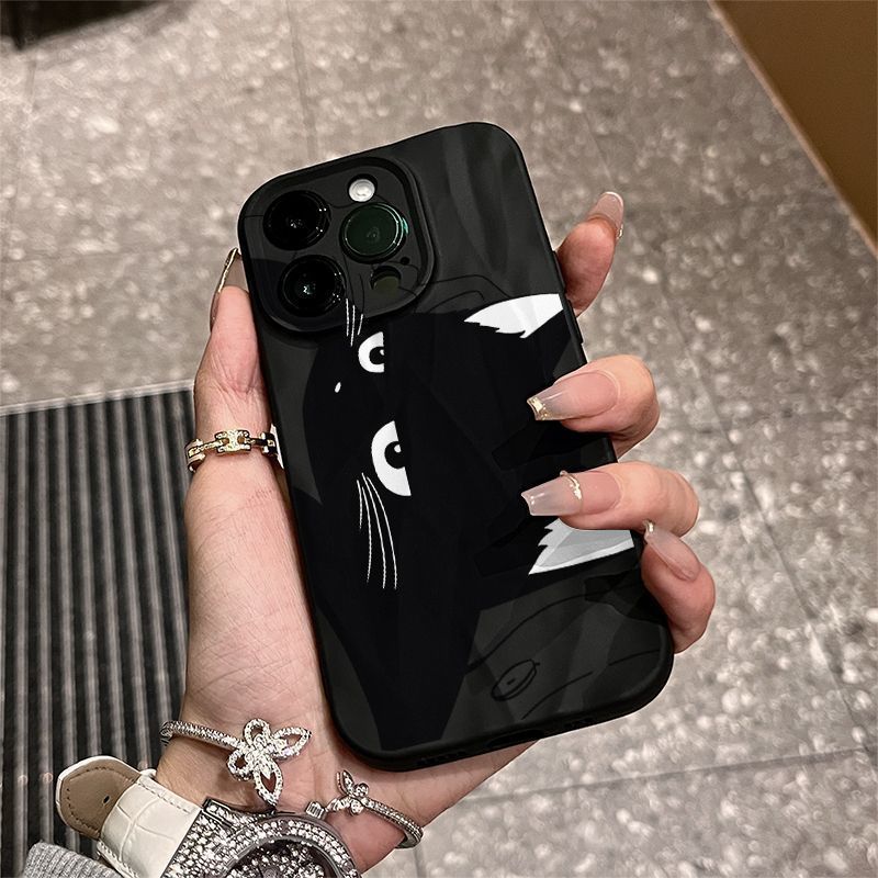 Omax เคสโทรศัพท์ Apple 12/13 Soft 14 ผลไม้ 16 กันกระแทก 11/สนุก 15 น่ารักแมวดํา iP hone17pr