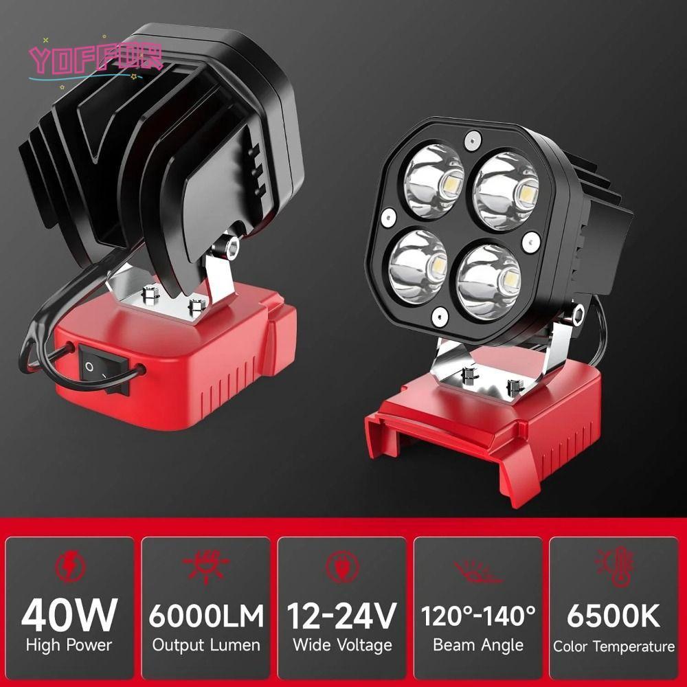 YOFFOR ไฟ LED ทํางาน 6000LM สําหรับ Milwaukee M18