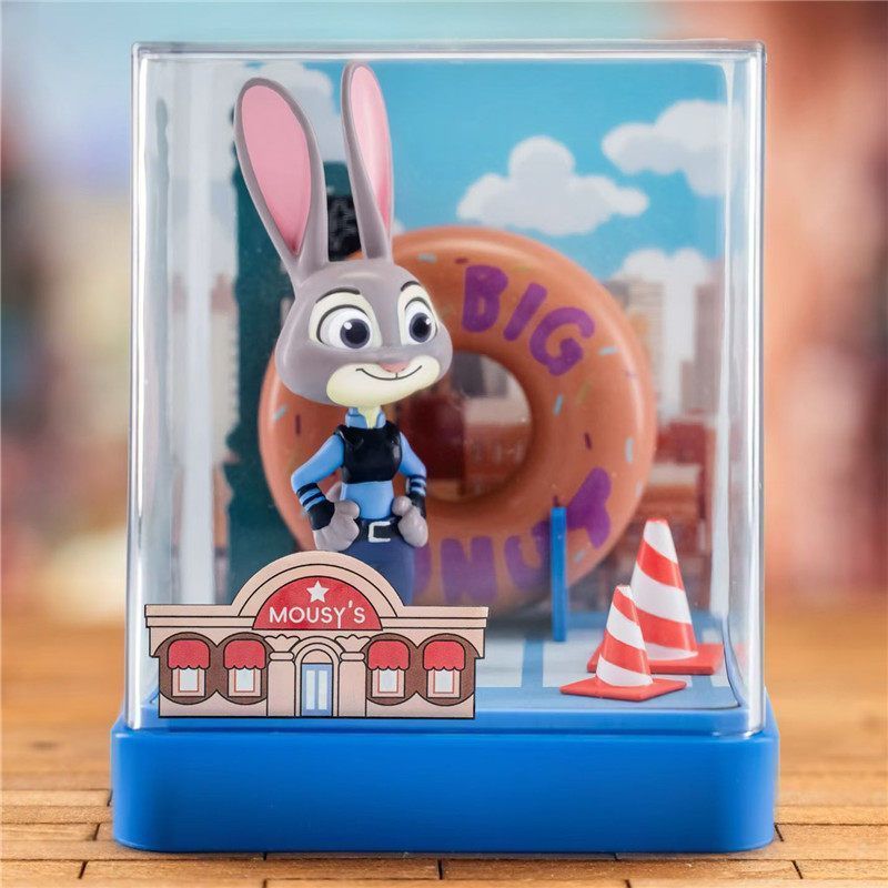 Yuanye Culture Zootopia ประกอบหุ่นกล่องตาบอดของแท้เดสก์ท็อปตกแต่งของเล่นของขวัญสําหรับผู้หญิง Nick แ