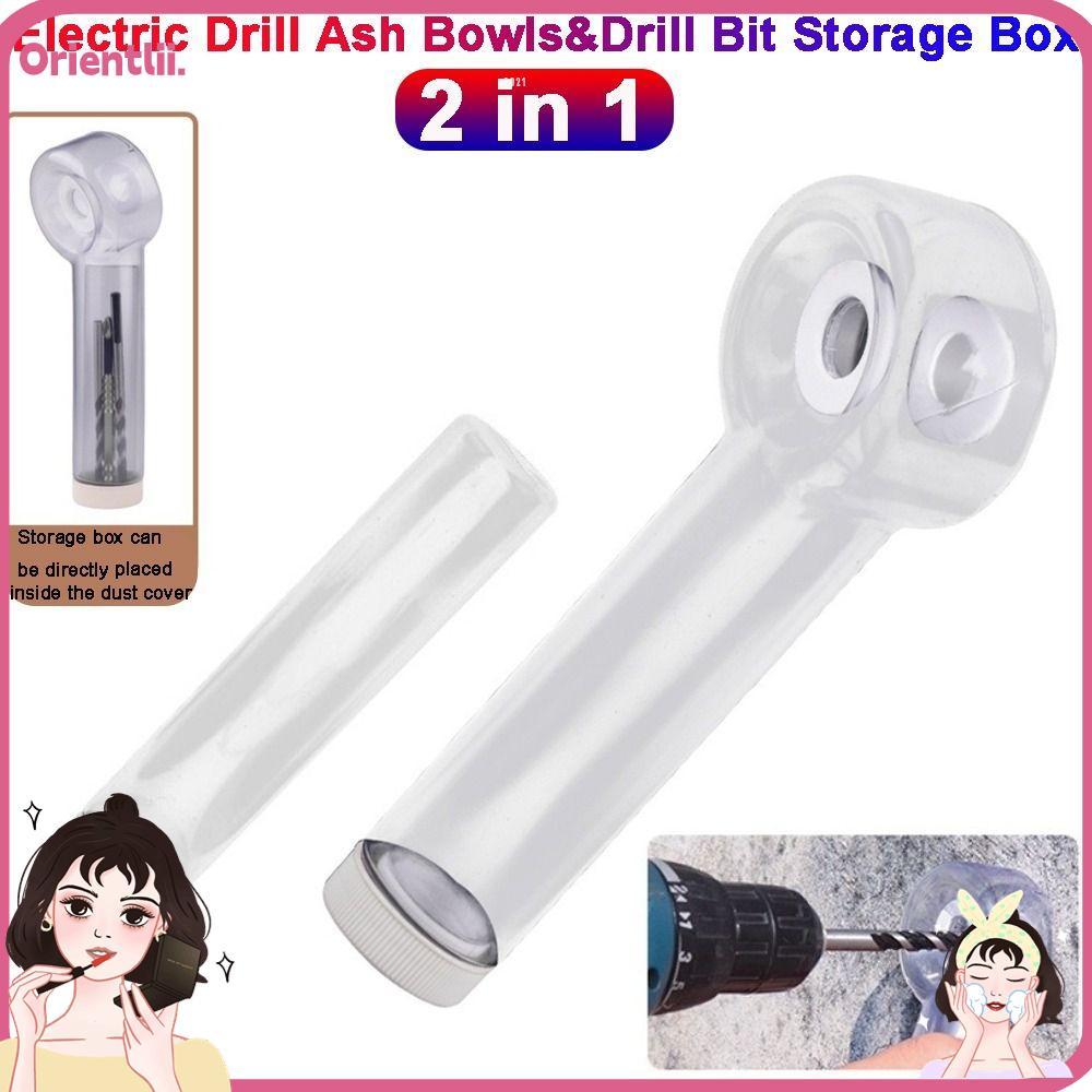 ORIENTTK ฝาครอบกันฝุ่นสว่านไฟฟ้า, บล็อกฝุ่นเจาะบิตฝาครอบกันฝุ่น, เครื่องมือป้องกัน 2 ใน 1 เก็บที่ทนทานใช้ในบ้าน