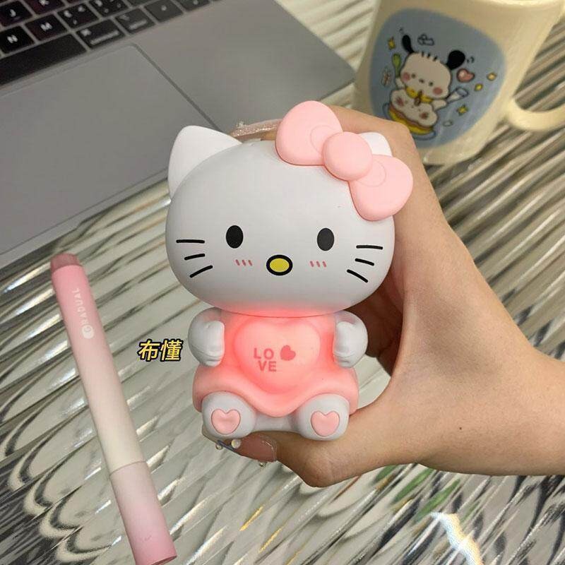 ตุ๊กตาเสียง LED Hello Kitty Sanrio Say I Love You คู่รักของเล่นสําหรับวันวาเลนไทน์