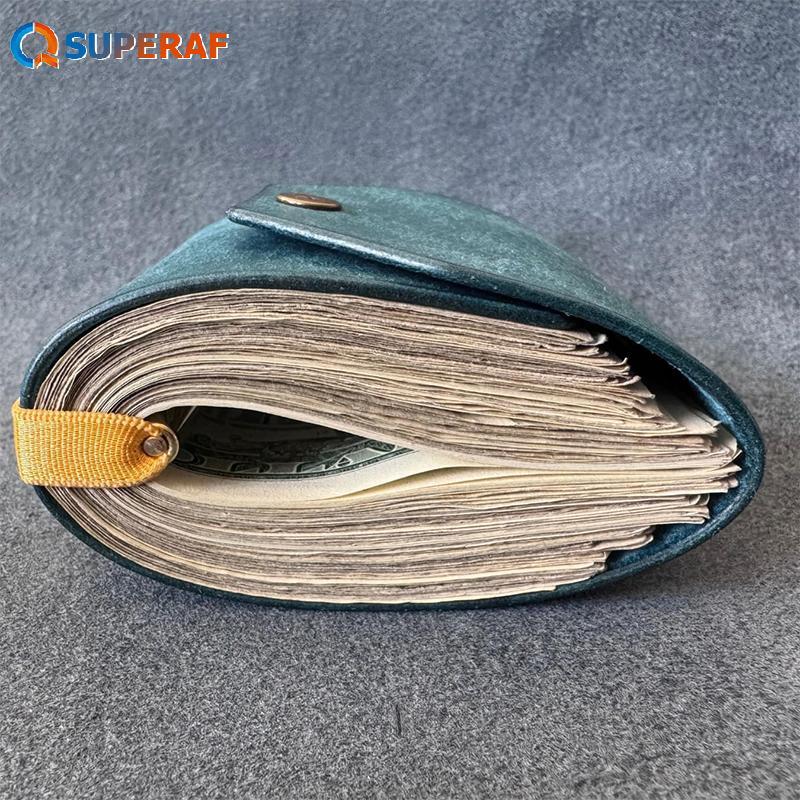 SUPERAF The Cash Wrap Wallet, Handy Fast Cash Access Money Holder For Cash, Leather Money Wallet Org