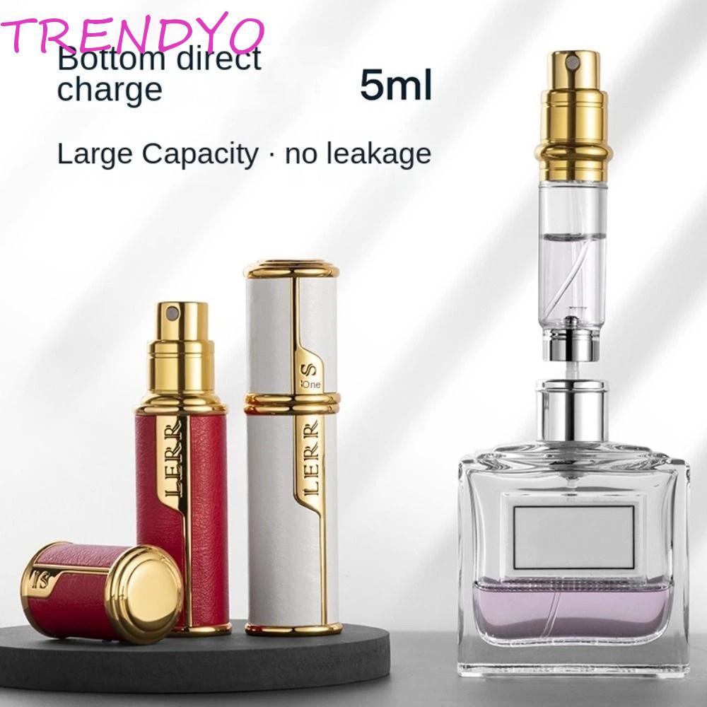 Trendyo ขวดสเปรย์หนัง 5ML, น้ําหอมหมอกละเอียด ขวดน้ําหอมที่เต็มไปด้วยก้น, มินิโคโลญมอยเจอร์ไรเซอร์น้ําหอมปั๊มด้วยตนเองเครื่องฉีดน้ําน้ําหอมเดินทาง