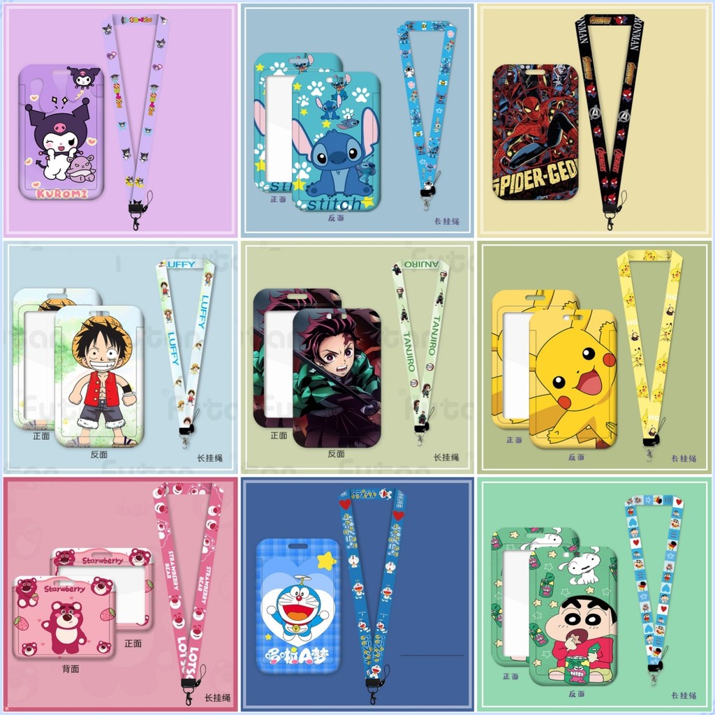 Kuromi Crayon Shin-Chan Pikachu Name Tag รถบัสการ์ดป้ายทํางาน #ZK001