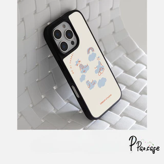 เคสไอโฟน11 17 15เคสอะคริลิค ลายหมีดอกไม้รุ้งน่ารักฮิต สำหรับ IPhone 17 16 11 16E 13 15 12 Pro Max 17 16 Plus 16 15 Pro