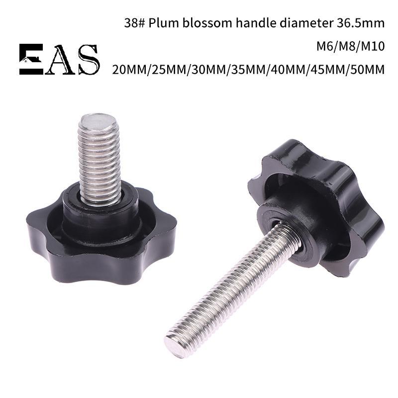 [EA] อุปกรณ์อุตสาหกรรม 2 ชิ้น M6 M8 M10 38 # เกลียวรูปดาวแคลมป์โบลต์ลูกบิดเบกาไลท์หัวพลาสติกจับสกรู 