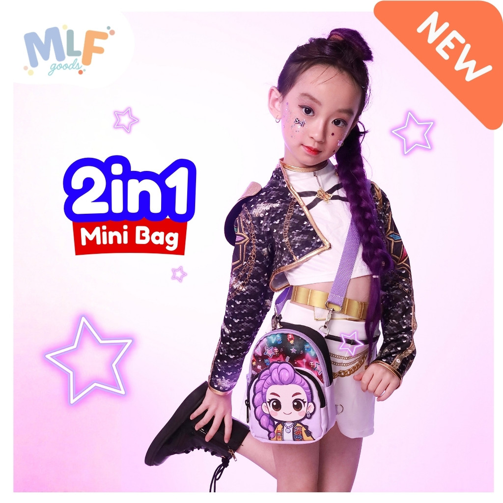 MLFG - Huntrix Mini Bag 2in1 Rumi Mira Zoeey Cute Aesthetic Sling Bag for Children / Huntrix Mini Ba