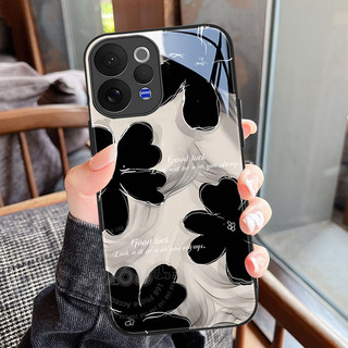 เคส Vivo V70 เคสลายดอกคาเมลเลียหลากสี เคสกันกระแทก หรูหราด้วยกระจกเหลว ขอบซิลิโคนอ่อนสำหรับผู้หญิงและสาว ๆ
