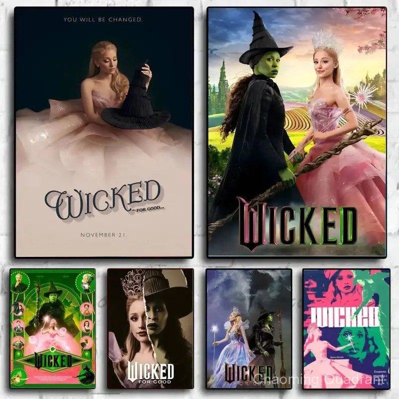 1PC Wicked 2 ภาพยนตร์ดนตรี Glinda โปสเตอร์ศิลปะกระดาษกันน้ํา Coffee House Bar Room Wall Decor Worksp