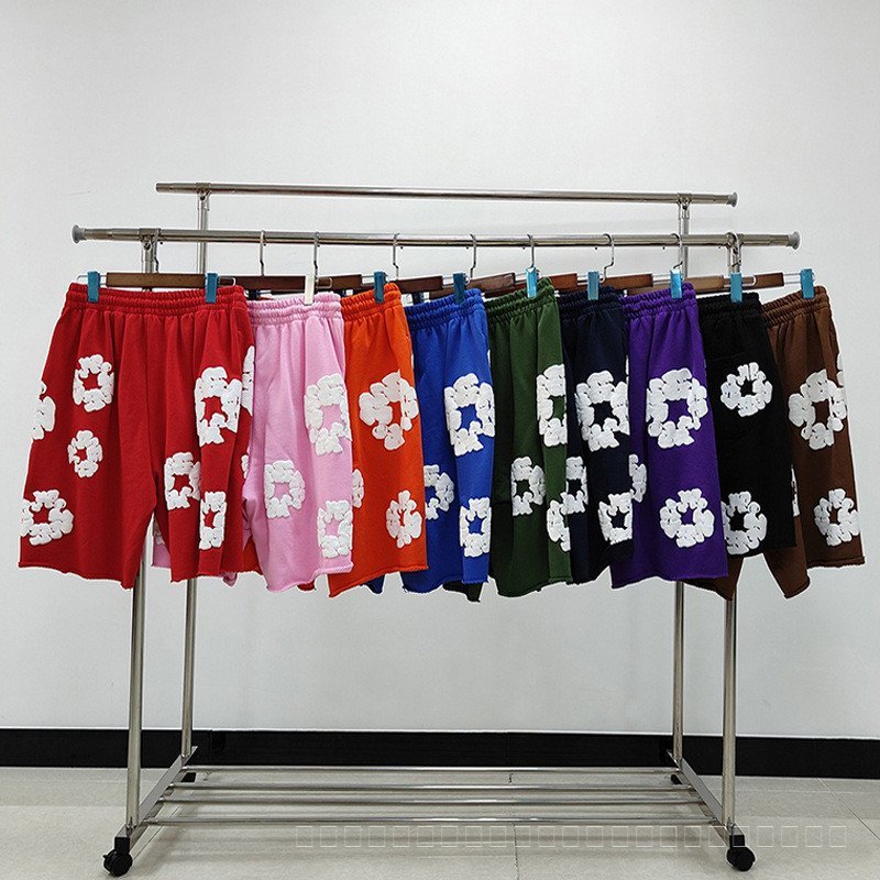 Black Line High Version Kapok Foam Cropped Pants สวยอินเทรนด์ High Street Denim Tears กางเกงขาสั้น