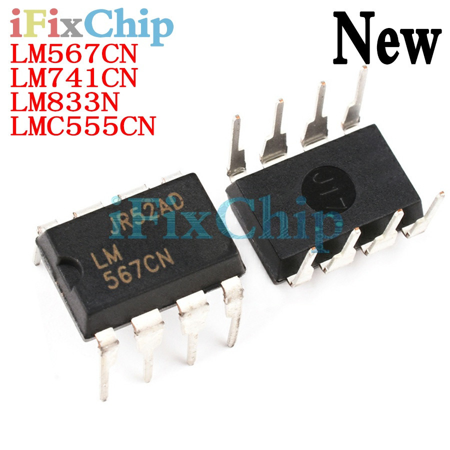 5pcs LM567CN LM741CN LM833N LMC555CN LM567 LM741 UA741 LM833 LMC555 LM555 DIP ชิป IC
