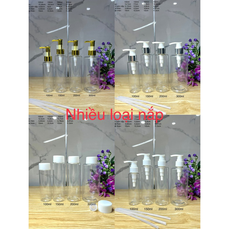 ขวดพลาสติก 100ml 150ml 200ml 300ml ใส