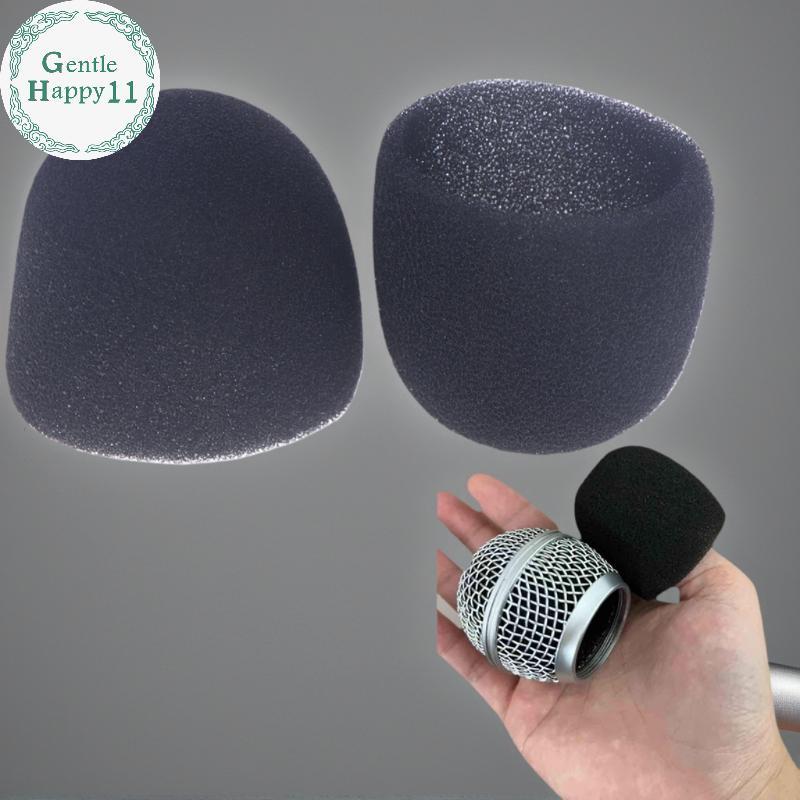 GentleHappy 2/10 ชิ้นสตูดิโอ WindScreen ฟองน้ําไมโครโฟนไมโครโฟนป้องกันด้านใน-โฟมสําหรับ Shure SM58 S