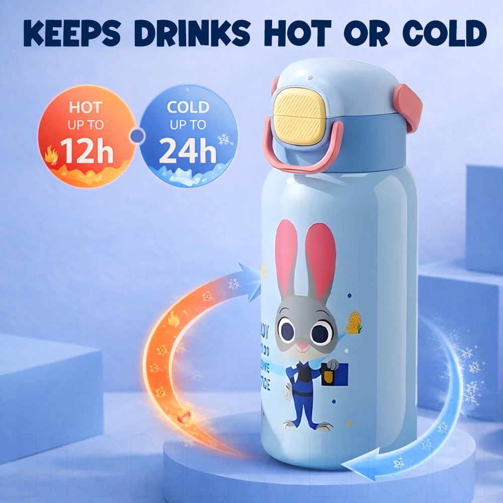 Disney x HoneyLion กระติกน้ํา 316L เกรดการแพทย์ 600ml ดื่มได้ 3 แบบ ไร้สาร BPA เก็บความเย็น/ร้อนดีเยี่ยม พร้อมสายสะพาย thumbnail 6