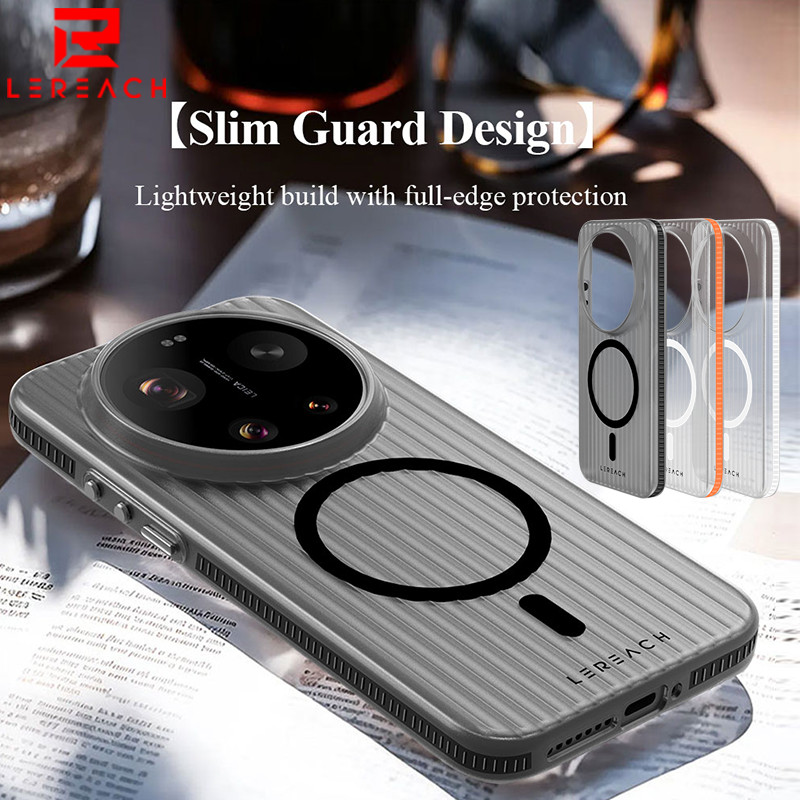 Lereach เคสแม่เหล็กสําหรับ Xiaomi 17 Ultra Mi 17 Pro Max Clear Case 360° กันกระแทกและกริปหยัก