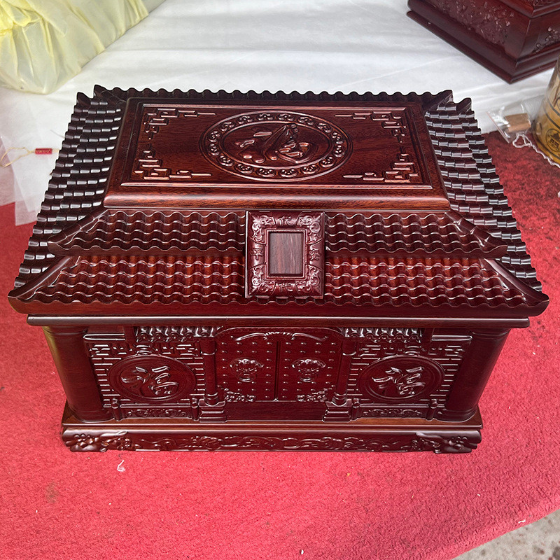 Fu Anxiang Urn กล่องไม้เนื้อแข็งไม้มะเกลือชายหญิง Log ขนาดเล็กโลงศพศพวันเกิดกล่องอุปกรณ์งานศพห้องโถง