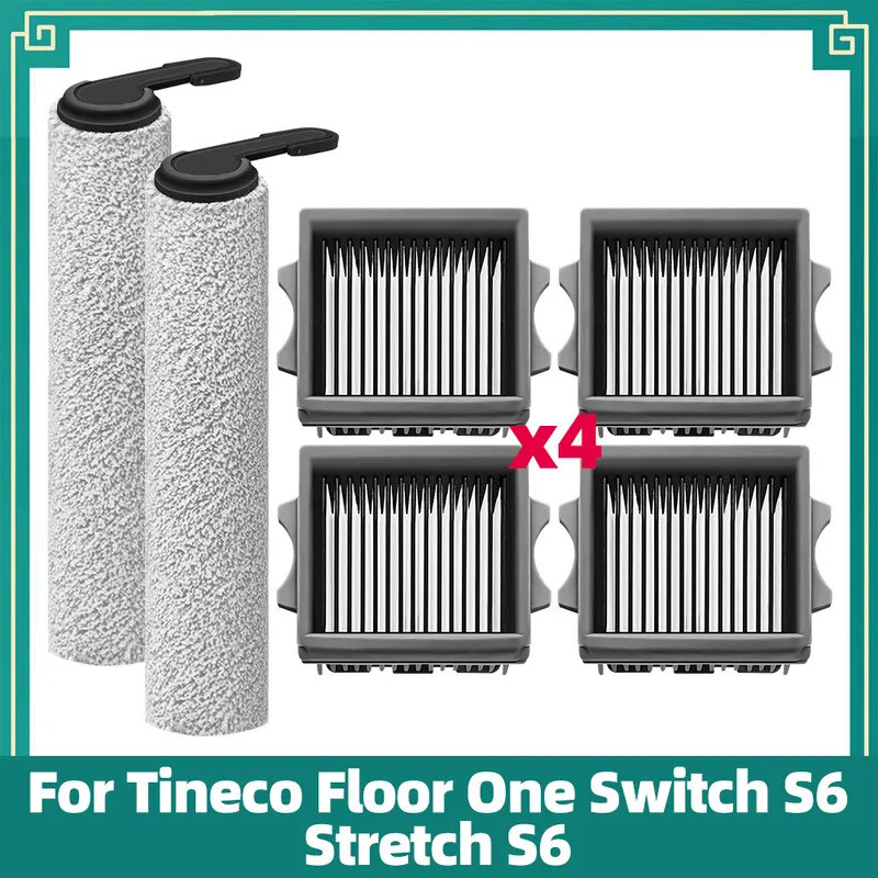 Fit สําหรับ Tineco Floor One Switch S6 / ยืด S6 หุ่นยนต์เครื่องดูดฝุ่น Roller แปรงหลัก HEPA Filter อ