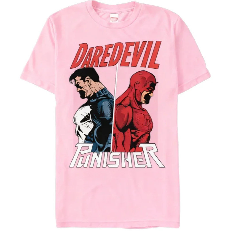 เสื้อยืดแขนสั้นลายพิมพ์ Marvel Punisher VS Doctor Strange รุ่นใหม่ (สำหรับผู้ชายและผู้หญิง)