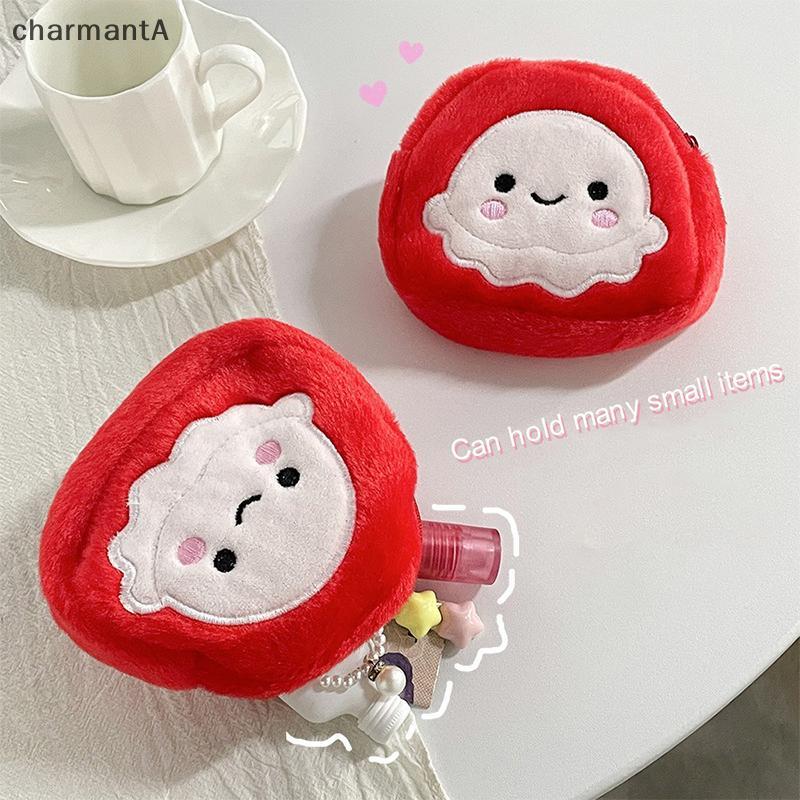 Charmanta พลัสติก/Octopus สีแดงน่ารัก กระเป๋าเหรียญมินิพกพาได้ สำหรับเก็บบัตรต่างๆ และหูฟัง TH