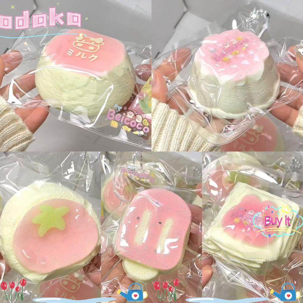 ODAKA Slow Rising Squishy, ความเครียดบรรเทา Soft Squishy เค้ก Doughnut, ของขวัญ Squishy Calming Squi