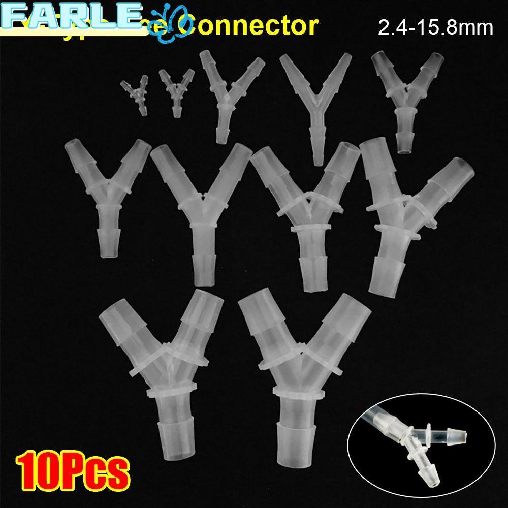 FARL 10 ชิ้น Y-Type Tee Connector, พลาสติกอ่อน 3 ทาง Connector, 2.4-15.8 มิลลิเมตร PP PE ท่ออุปกรณ์ส