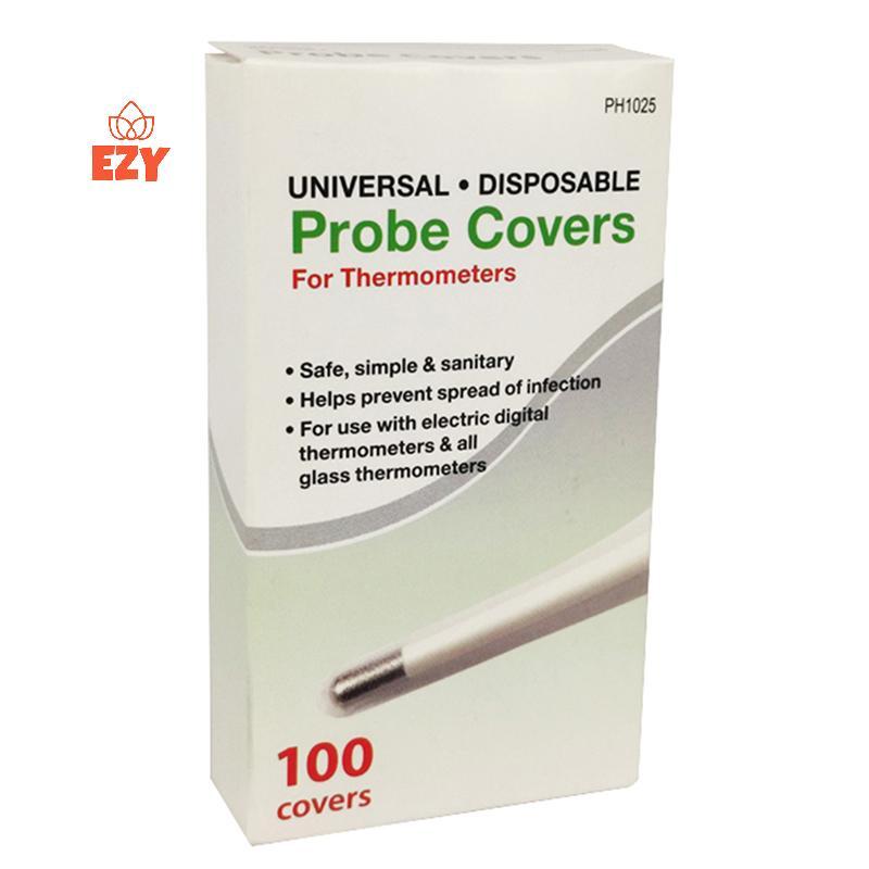 EZY 100 ชิ้น/เซ็ตเครื่องวัดอุณหภูมิแบบดิจิตอล Probe Cover Disposable Protector ฝาครอบอิเล็กทรอนิกส์ใ