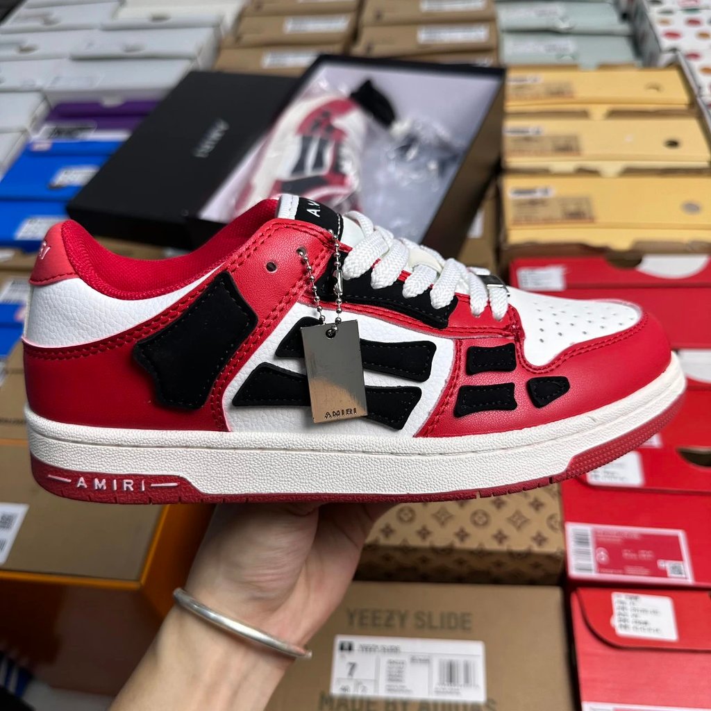 AMIRI Skel-TopLow รองเท้ากีฬาลําลองรองเท้าผ้าใบ