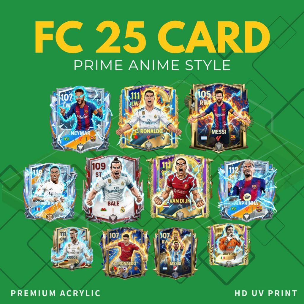 GANTUNGAN KUNCI FC25 PRIMETIME MOMENT CARD การ์ดแบบกําหนดเอง | GANCI EAFC25 | พวงกุญแจที่กําหนดเองอะ