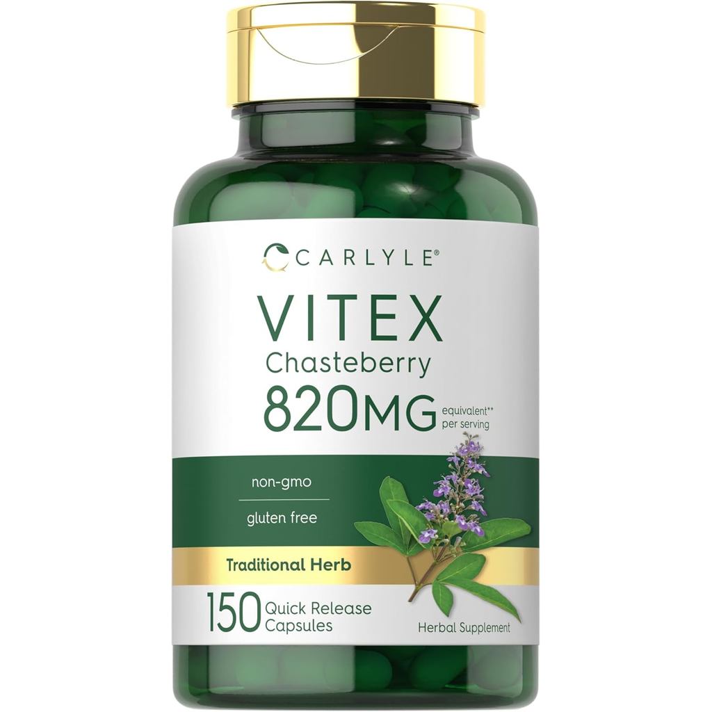 Supplement Carlyle Vitex Chaste Berry | 150 แคปซูล | Vitex Agnus-Castus สำหรับผู้หญิง | Non-GMO, ปรา