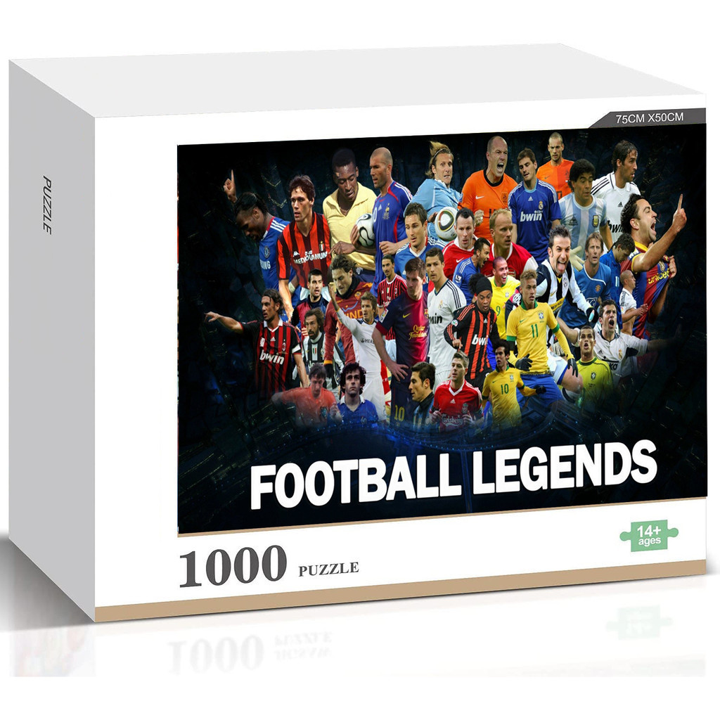 ฟุตบอล Ronaldo Nazário Paolo Maldini Iker Casillas อะนิเมะ 1000 ชิ้นจิ๊กซอว์ไม้สีสันสดใสสําหรับเด็กอ