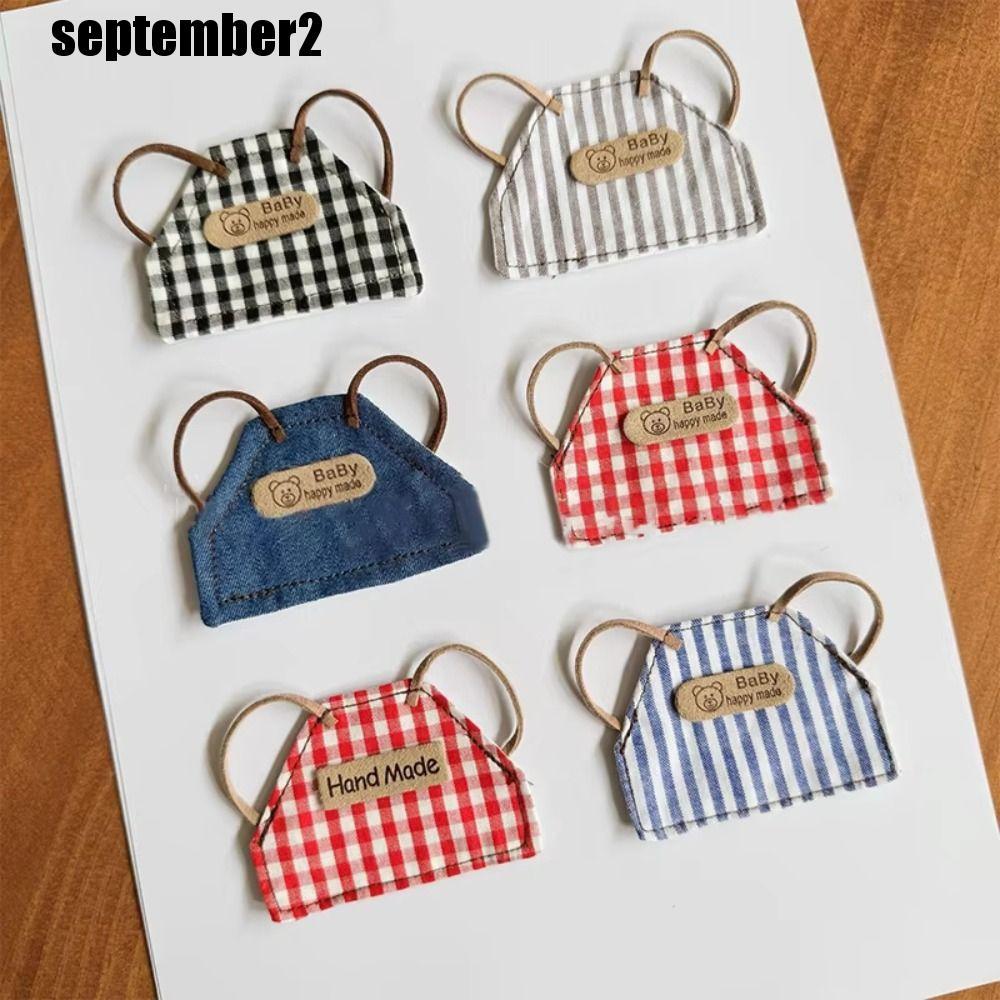 SPEPEMBER ตุ๊กตาเสื้อผ้า,แต่งตัว 10 ซม./15 ซม.ตุ๊กตา Denim ผ้ากันเปื้อน,เด็ก DIY Retro Handmade ชุดล