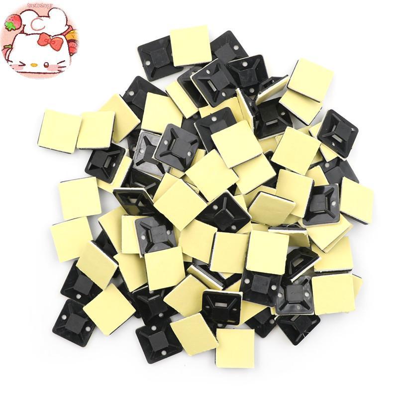 Tast 100 ชิ้น Self กาวสายเคเบิล Tie Mount ฐานผู้ถือ 20 x 20 x 6 มม. EN